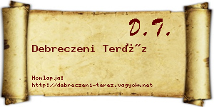 Debreczeni Teréz névjegykártya