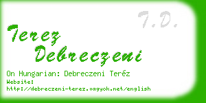 terez debreczeni business card