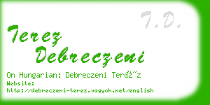 terez debreczeni business card